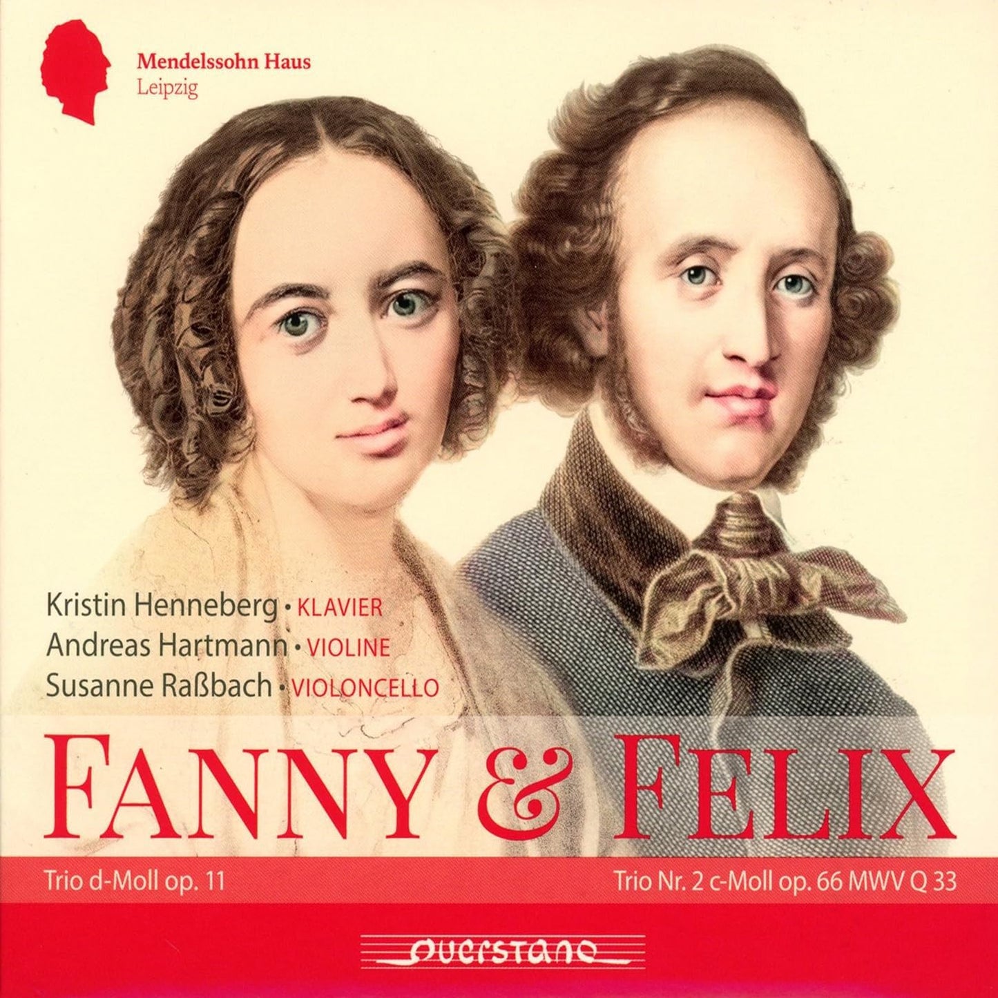 CD cover featuring portraits of Fanny and Felix Mendelssohn, with text.