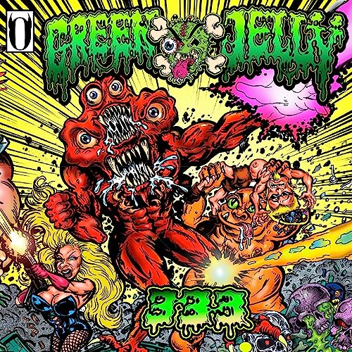 Colorful comic-style album cover featuring monstrous, grotesque figures.