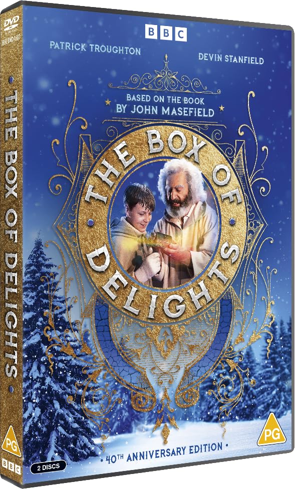 DVD cover for "The Box of Delights" featuring two actors and snowy design.