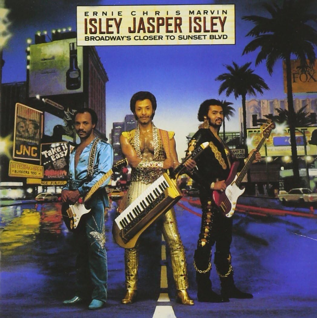 Isley Jasper Isley album cover featuring three musicians on a street.