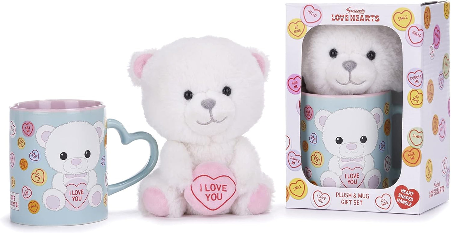 Love Hearts I Love You Bear Mug And Plush Set