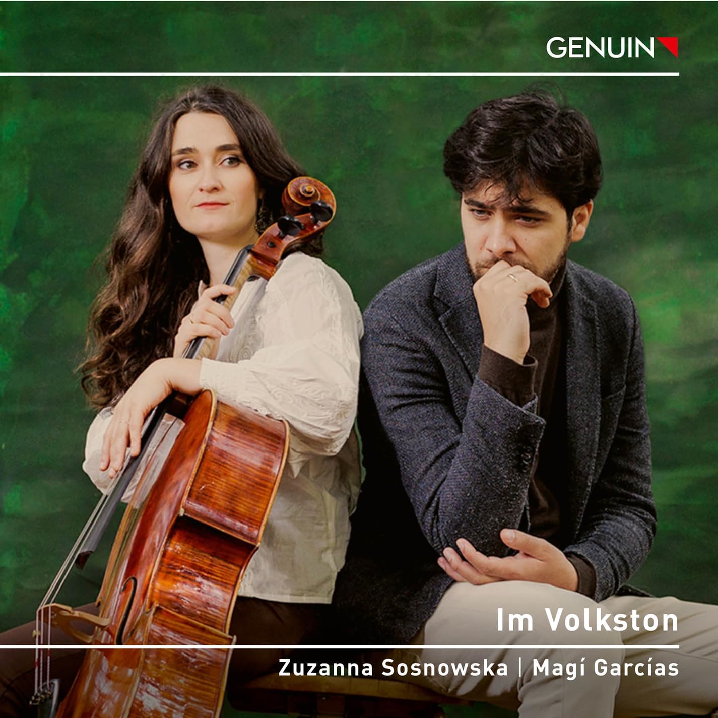 CD cover featuring a cellist and pianist, titled "Im Volkston.