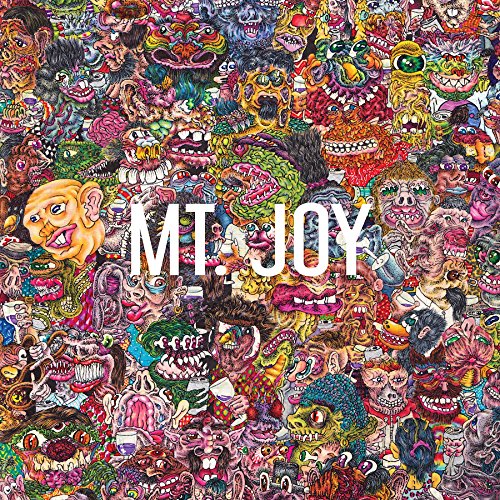 Album cover for Mt. Joy featuring colorful, densely packed illustrated faces.