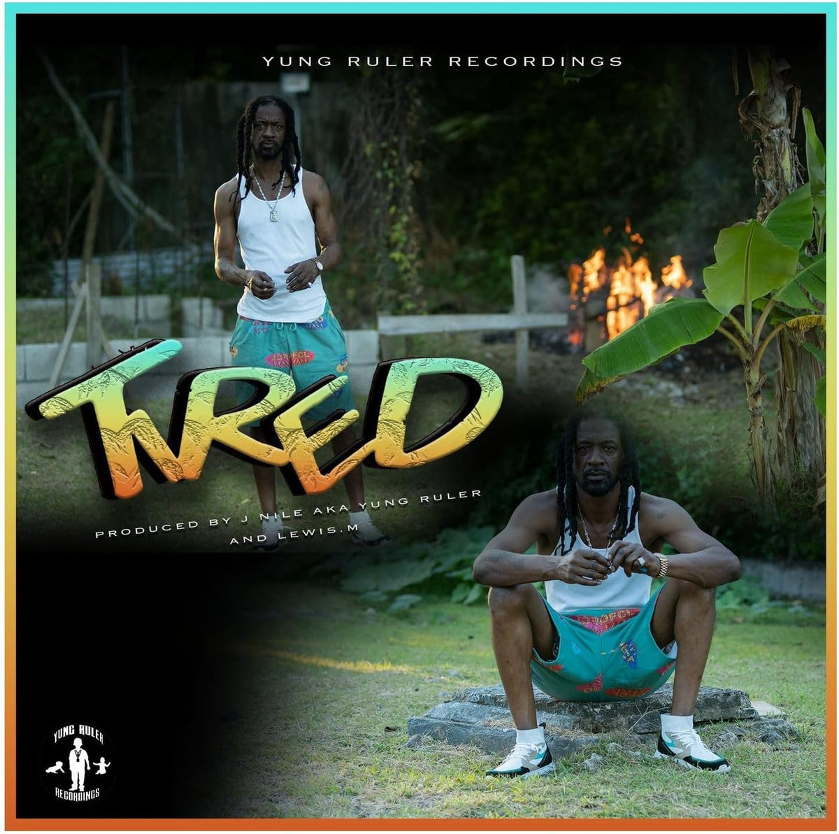 CD case for J Nile's album "Tired", with blue and blurry imagery.