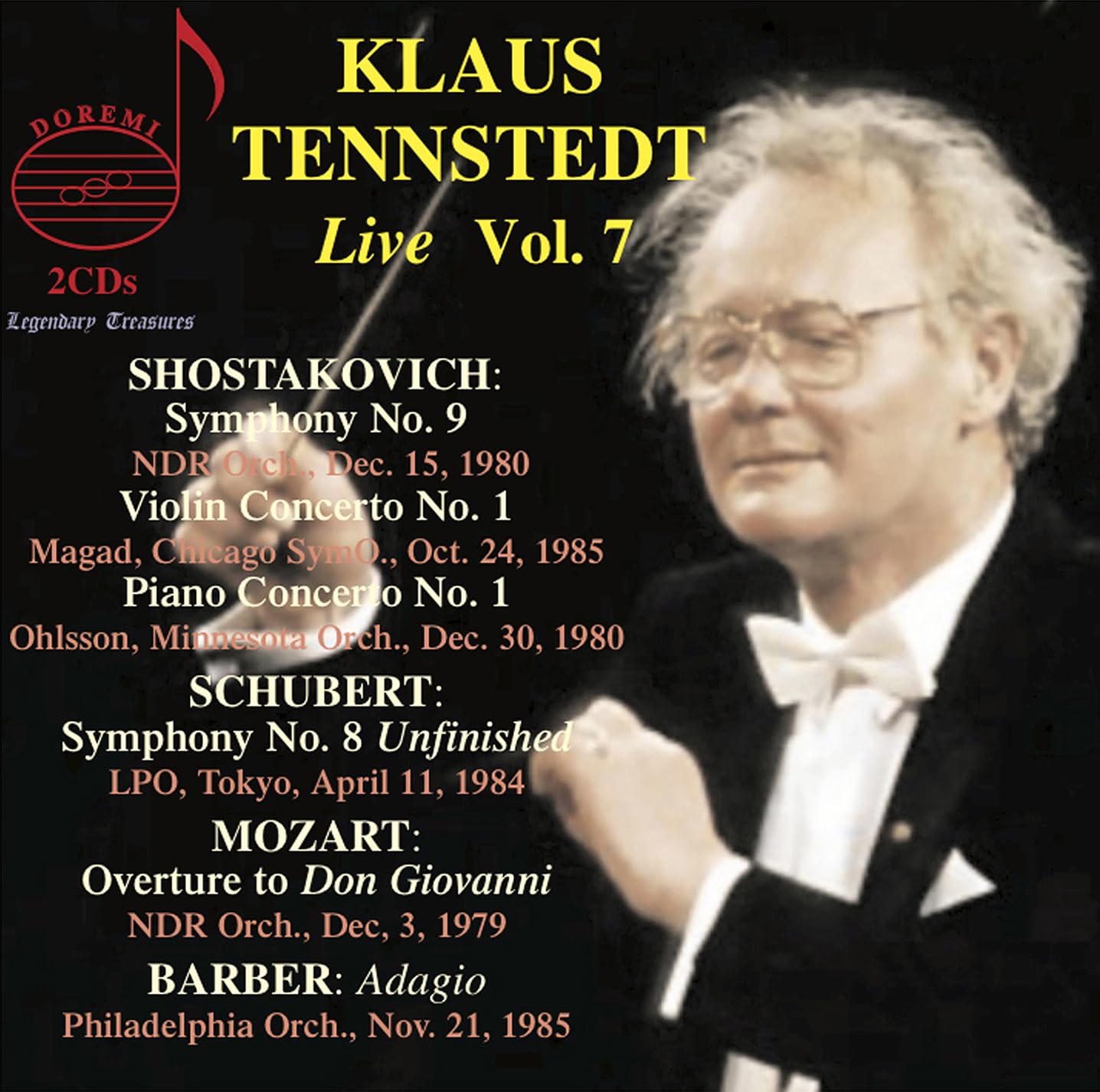 CD cover for Klaus Tennstedt Live, Vol. 7, featuring a conductor’s portrait.