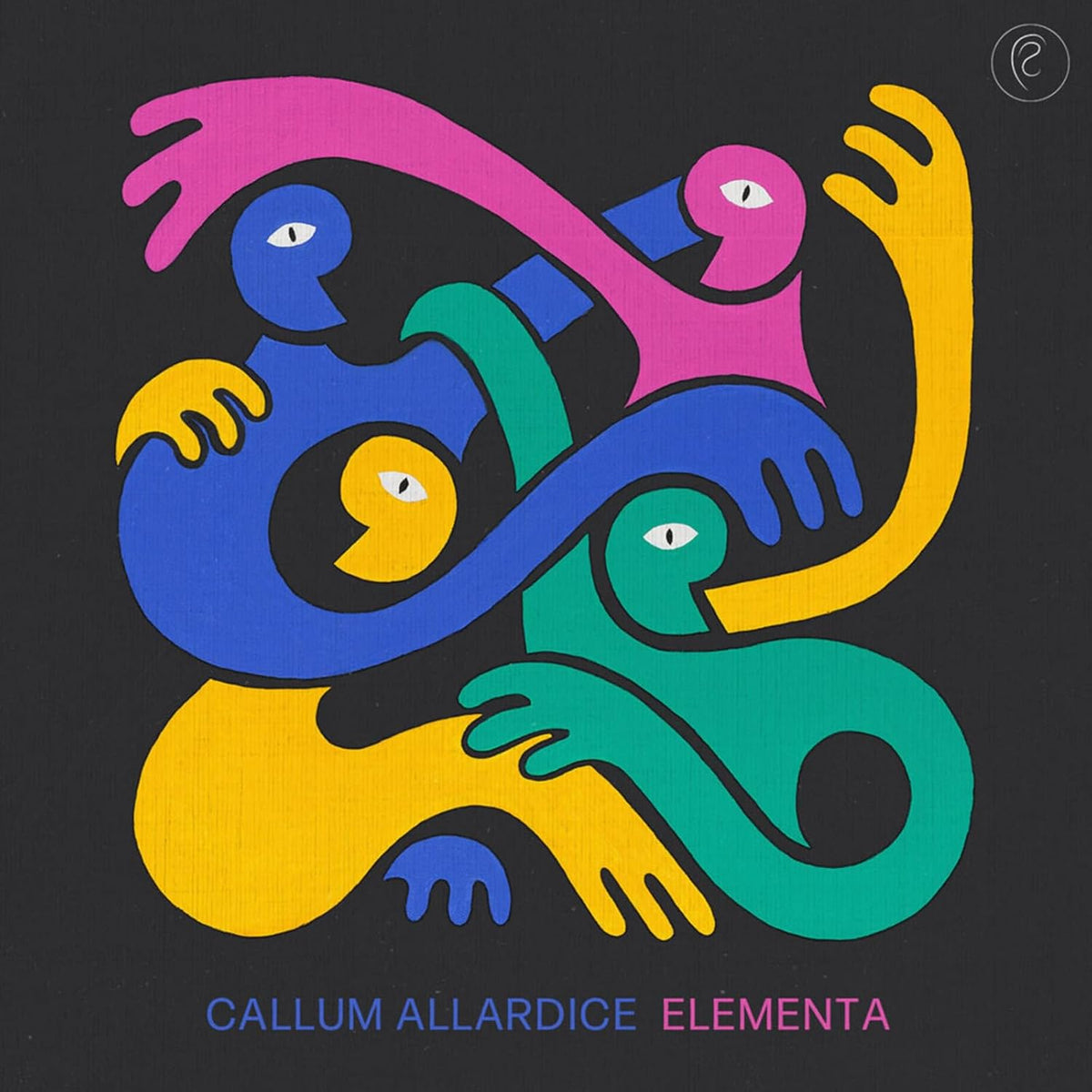 CD cover for Callum Allardice’s “Elementa” featuring abstract, colorful figures.