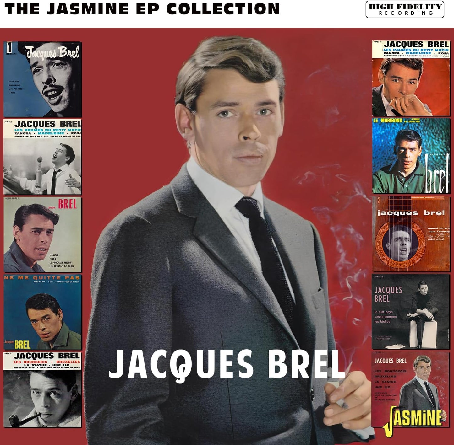 CD cover for Jacques Brel’s “Jasmine EP Collection” featuring portrait photos.