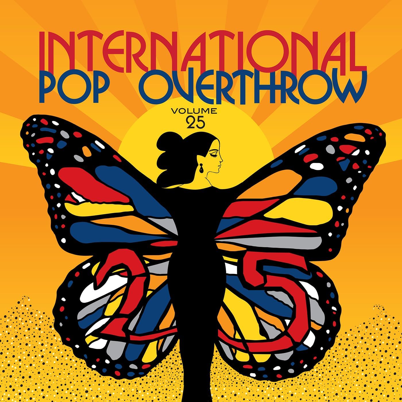 CD cover: butterfly with a woman’s silhouette against a yellow sun.