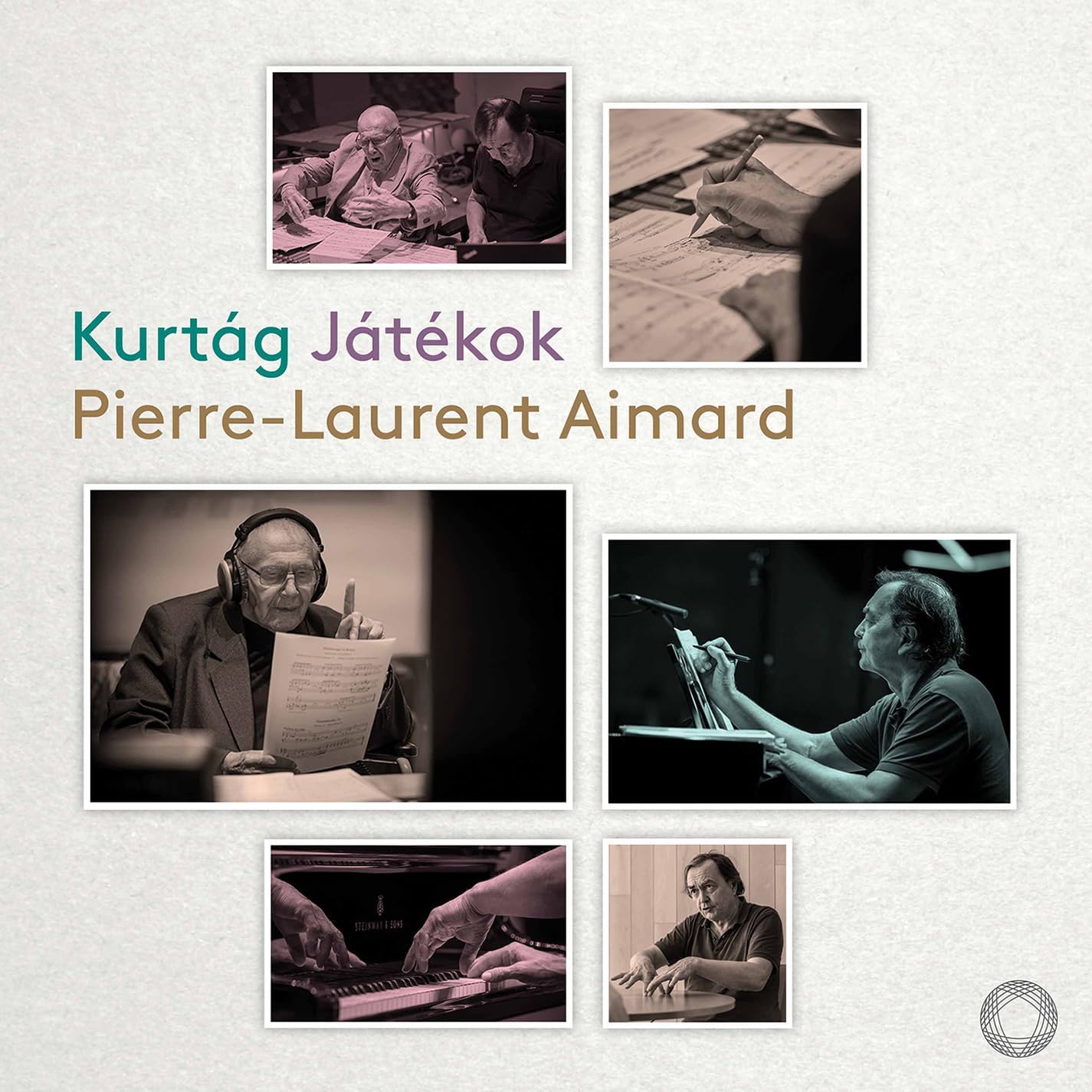 CD cover featuring pianist Pierre-Laurent Aimard and composer György Kurtág.