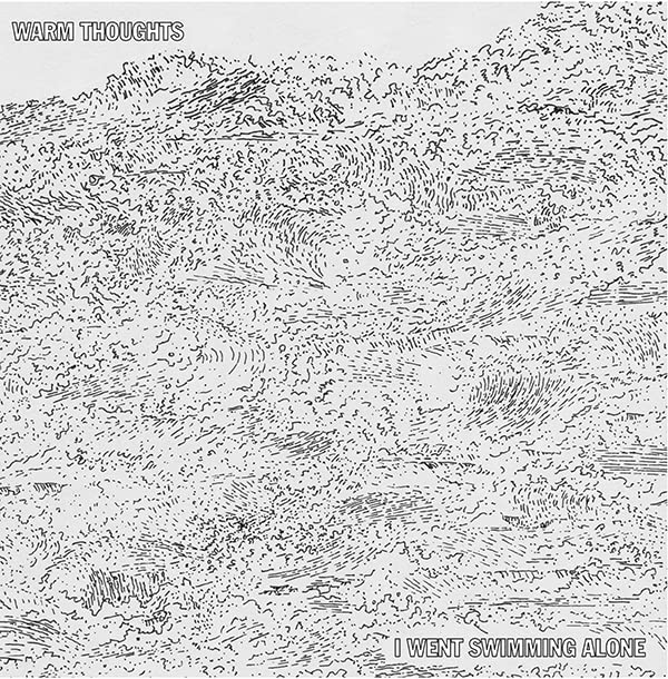 Black and white sketched CD cover depicting turbulent ocean waves.