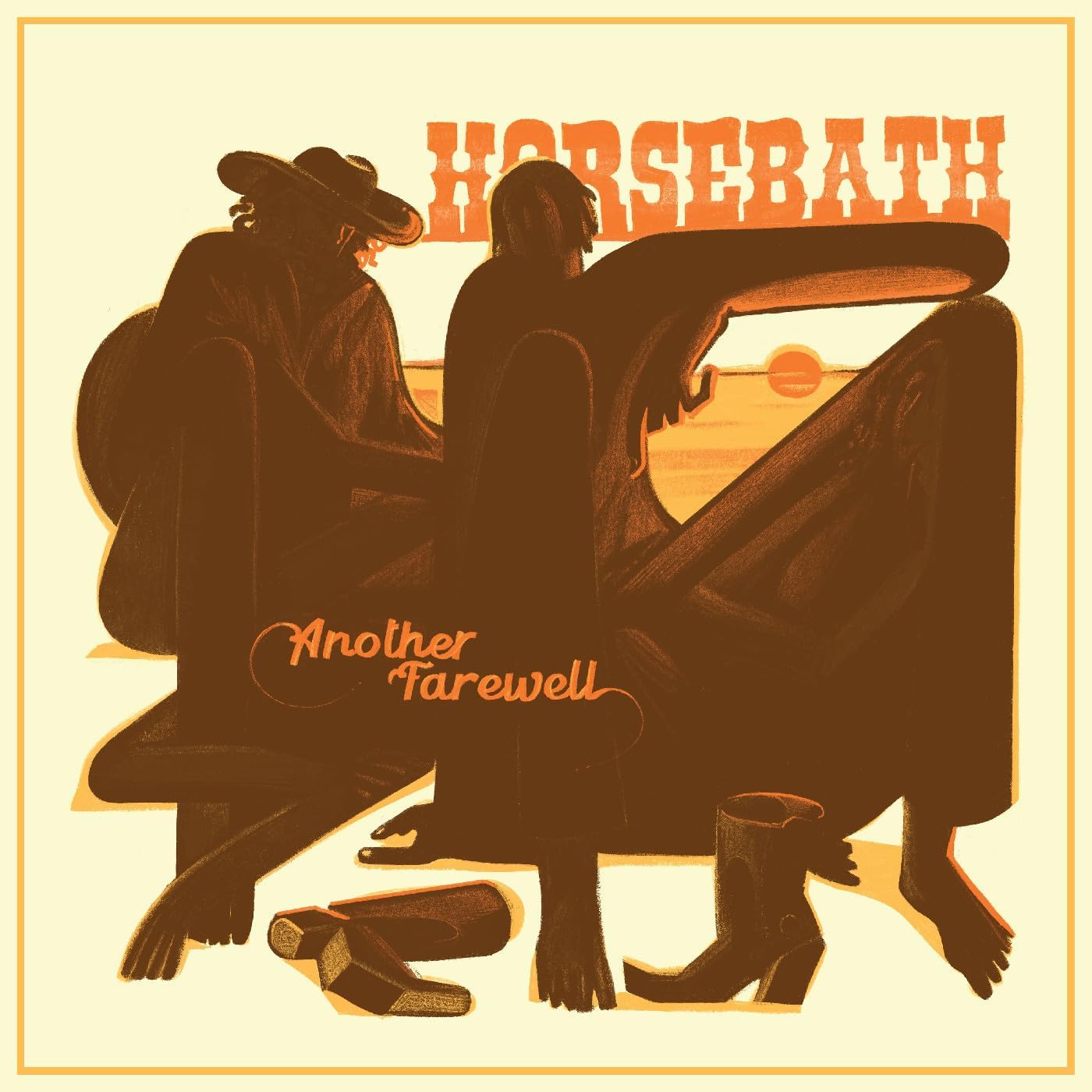 Vinyl album cover: two silhouetted figures with cowboy hats, sunset background.