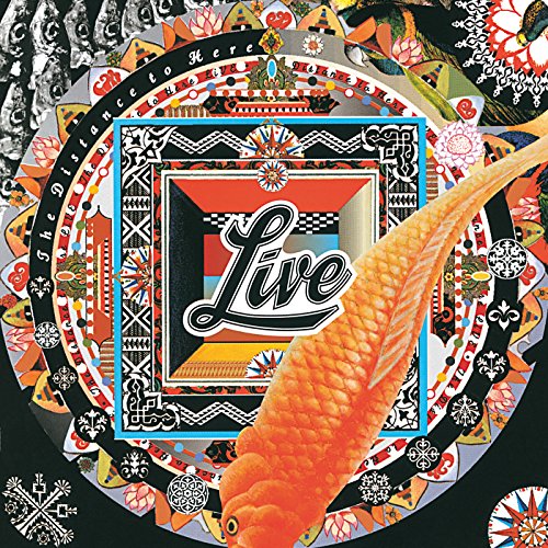 CD cover for Live’s “The Distance to Here” with colorful, patterned artwork.