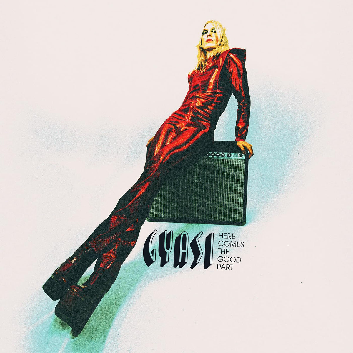 Album cover for Gyasi’s “Here Comes The Good Part” featuring a seated person.