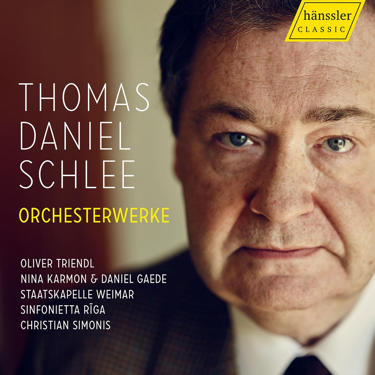 CD cover featuring a portrait of composer Thomas Daniel Schlee.