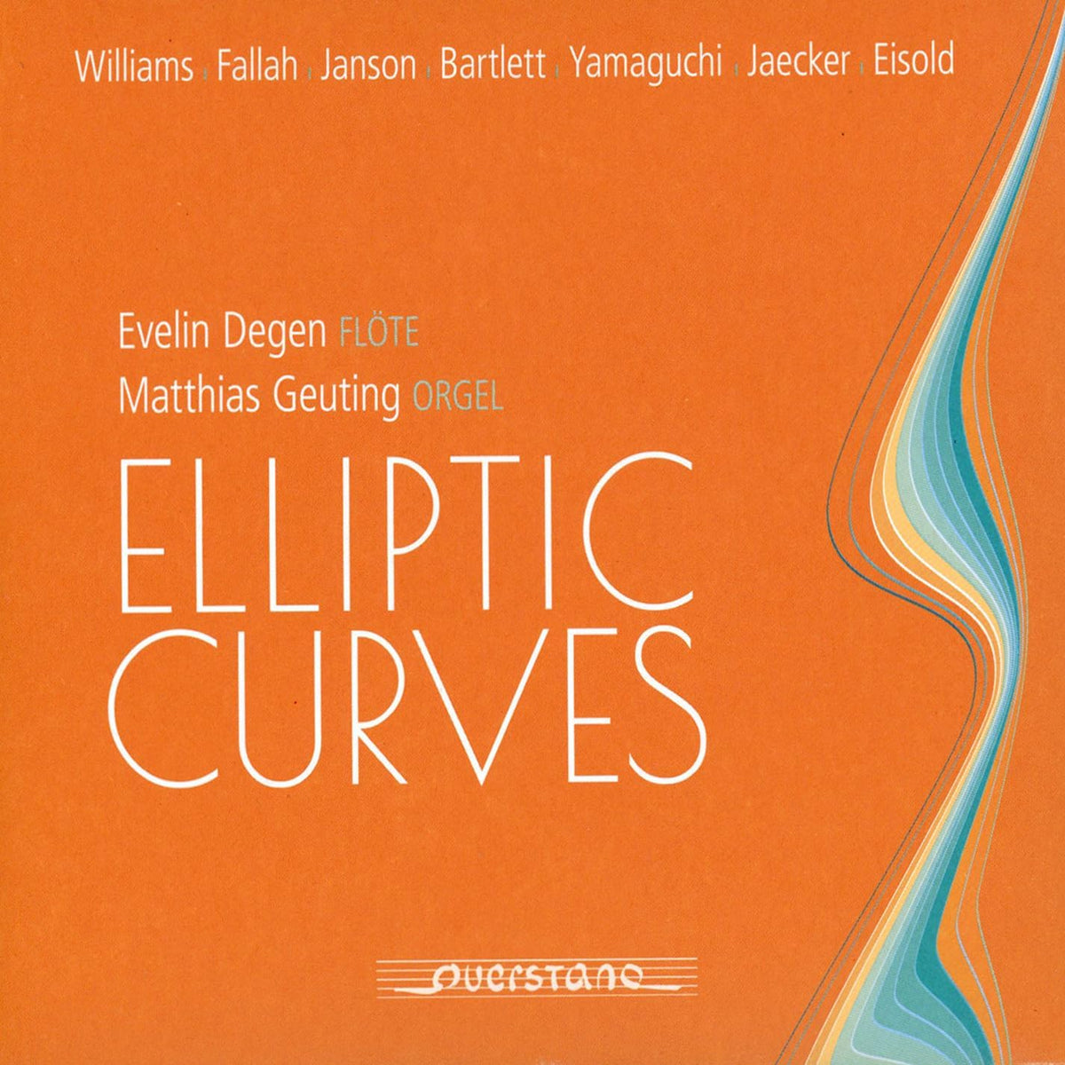 CD cover for "Elliptic Curves" by Evelin Degen, featuring abstract curves.