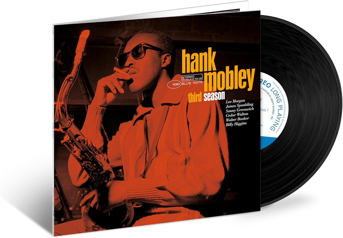 Hank Mobley's "Third Season" vinyl record with a portrait of the musician.