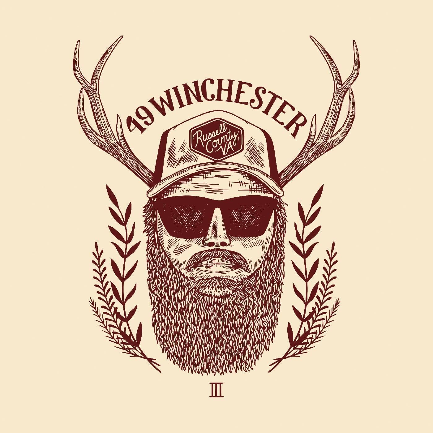 Vintage-style illustration of a bearded man with antlers and sunglasses.