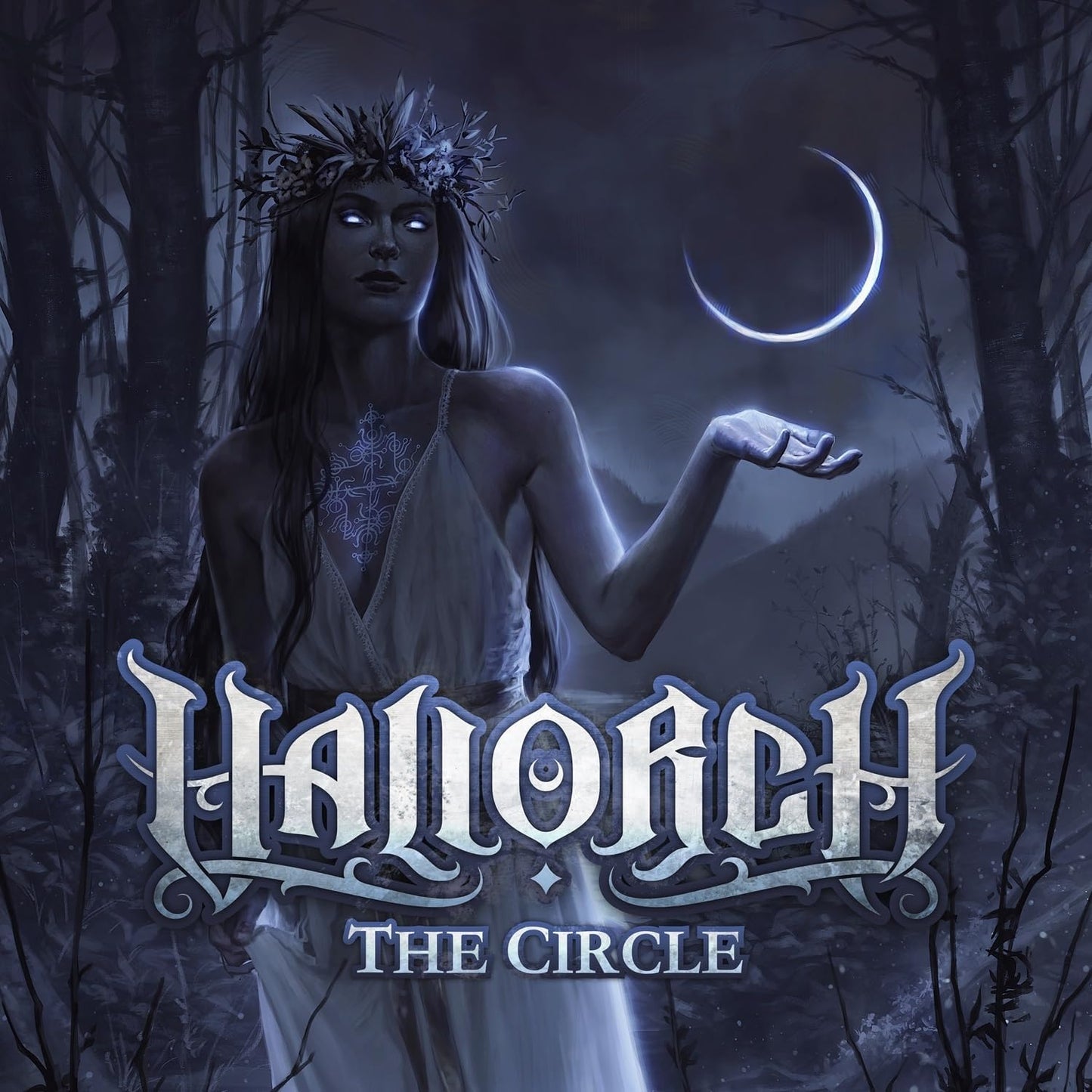 CD cover for Vallorch’s “The Circle” featuring a woman in a forest.