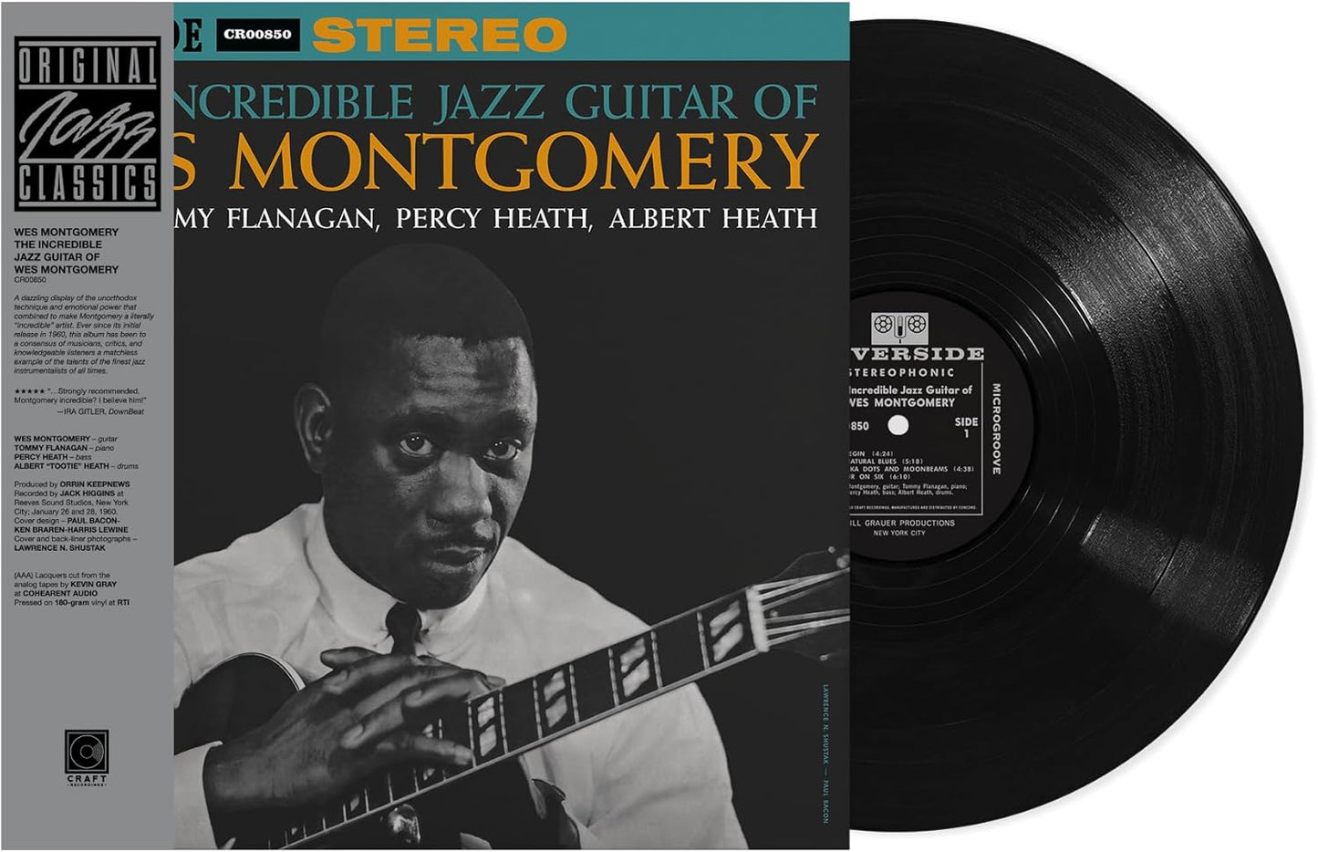 Vinyl record cover for "Incredible Jazz Guitar of Wes Montgomery" album.