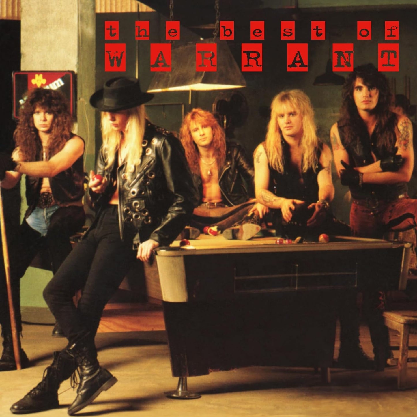 Music album cover on coloured vinyl record with Warrant band logo and artwork.