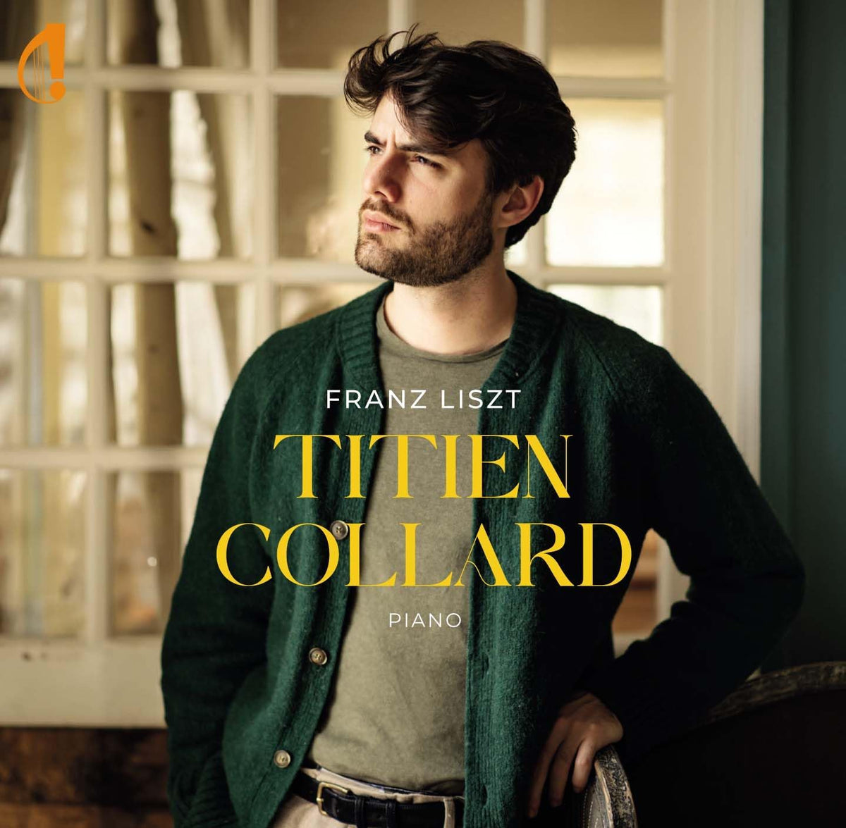 CD cover featuring pianist Titian Collard in a green cardigan.