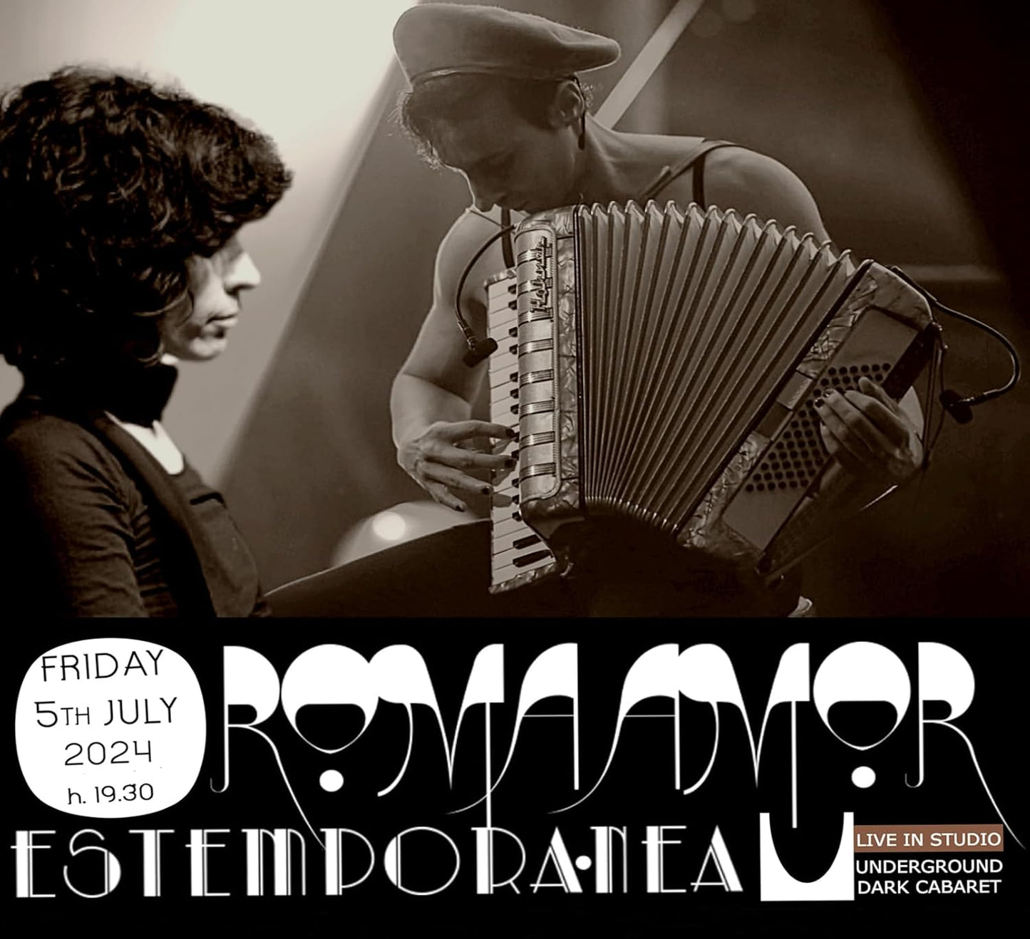 CD cover featuring a musician playing an accordion in a dark setting.