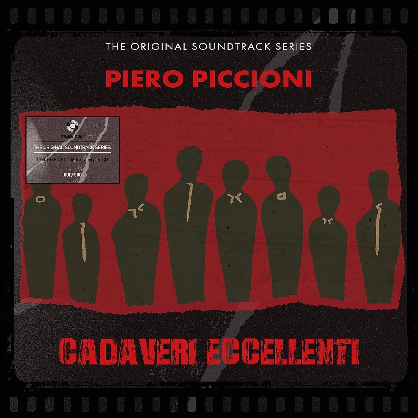 Red vinyl record of the “Cadaveri Eccellenti” soundtrack, numbered edition.