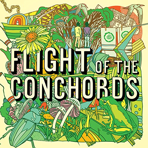 Flight Of The Conchords" CD cover with colorful, detailed illustration.