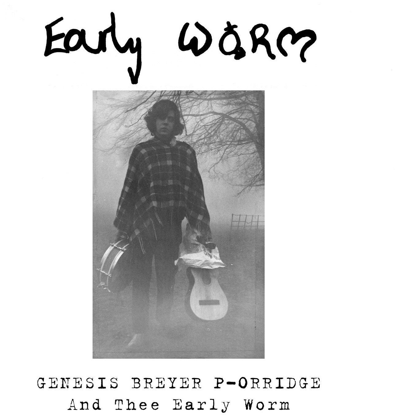 Black and white album cover featuring Genesis P-Orridge with instruments.