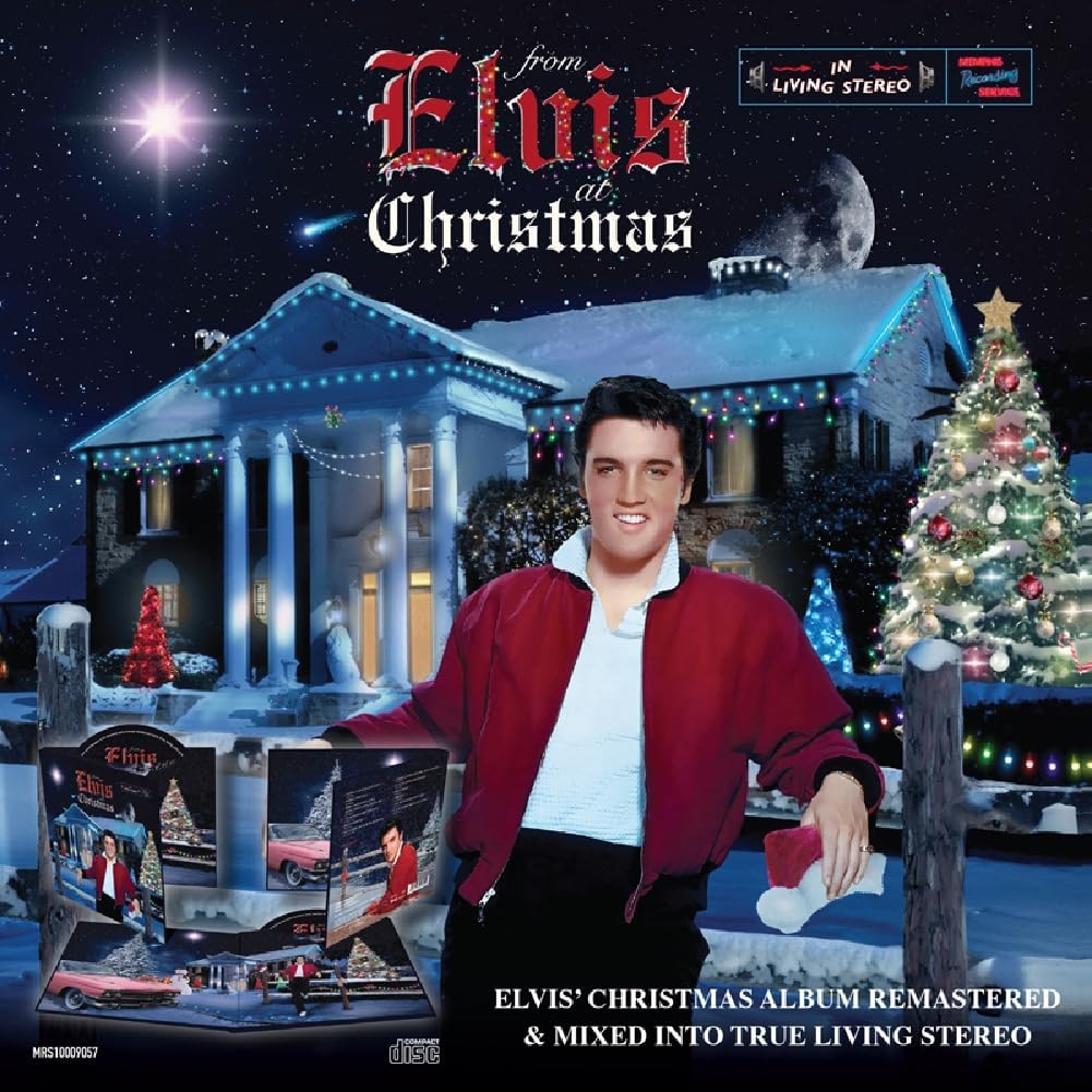 Album cover for Elvis Presley’s “From Elvis At Christmas” with snowy scene.