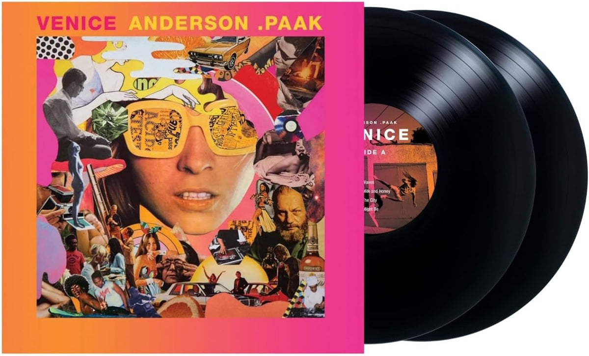 Anderson .Paak’s “Venice” vinyl record with colorful collage album art.