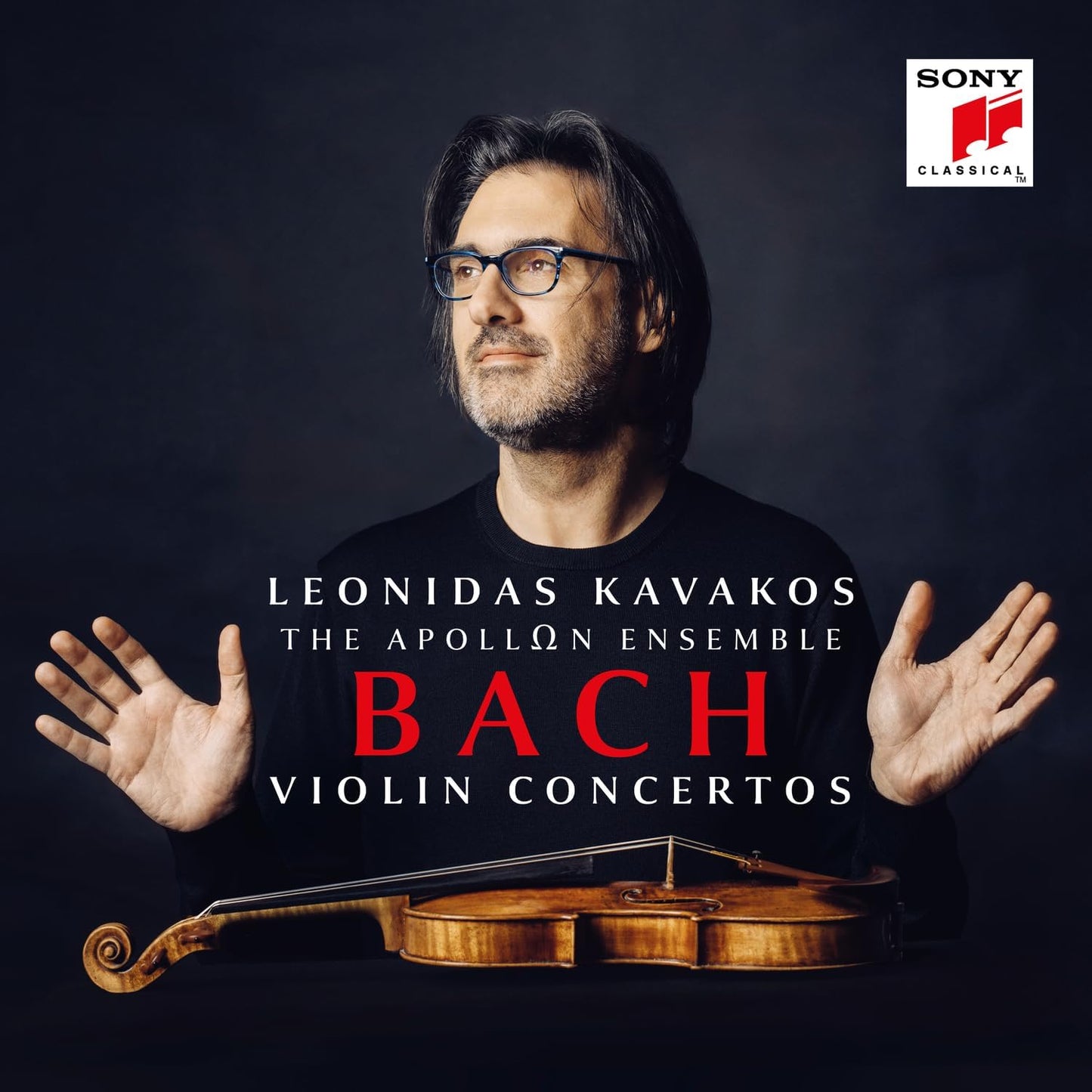 CD case featuring violinist Leonidas Kavakos, Bach concertos title, and barcode.