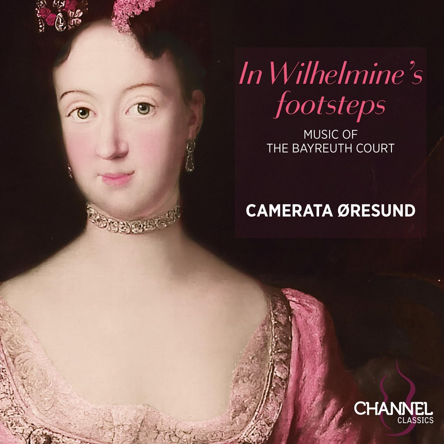 CD cover featuring a portrait of Wilhelmine of Bayreuth and musical text.