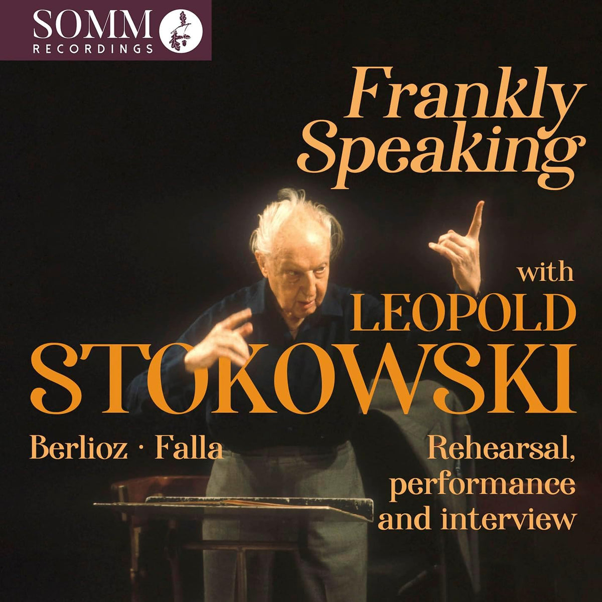 CD cover featuring Leopold Stokowski, conductor, with text “Frankly Speaking.”