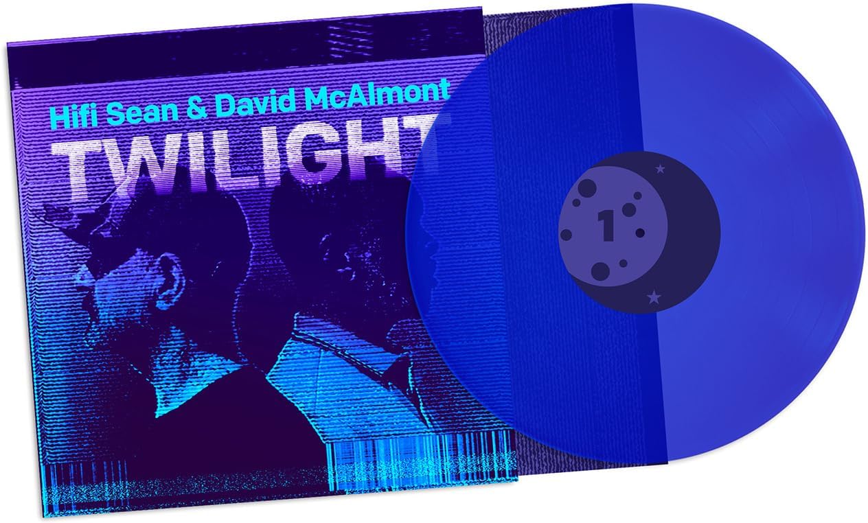Blue vinyl record for Hifi Sean & David McAlmont’s “Twilight” album.