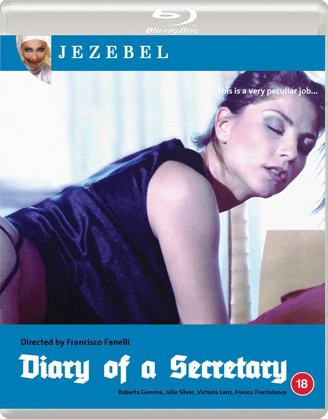 Woman in dark dress on Blu-ray case for Diary of a Secretary film.