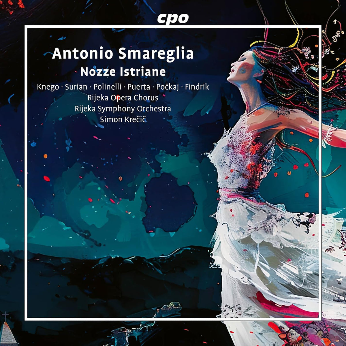 CD cover for “Nozze Istriane” opera, featuring a woman in a white dress.