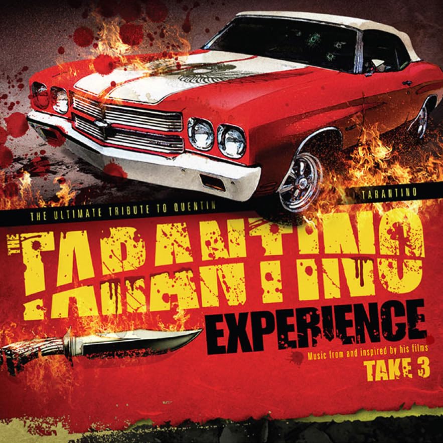 CD cover: red car with flames, knife, and "Tarantino Experience" text.