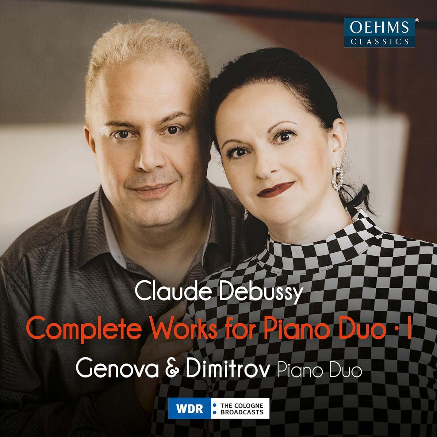 CD cover featuring portraits of two pianists, Genova & Dimitrov.