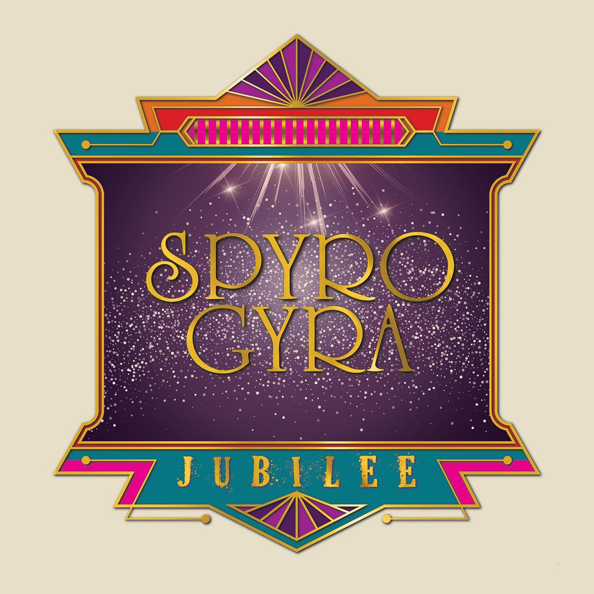 Spyro Gyra "Jubilee" CD cover with art deco-style purple and gold design.
