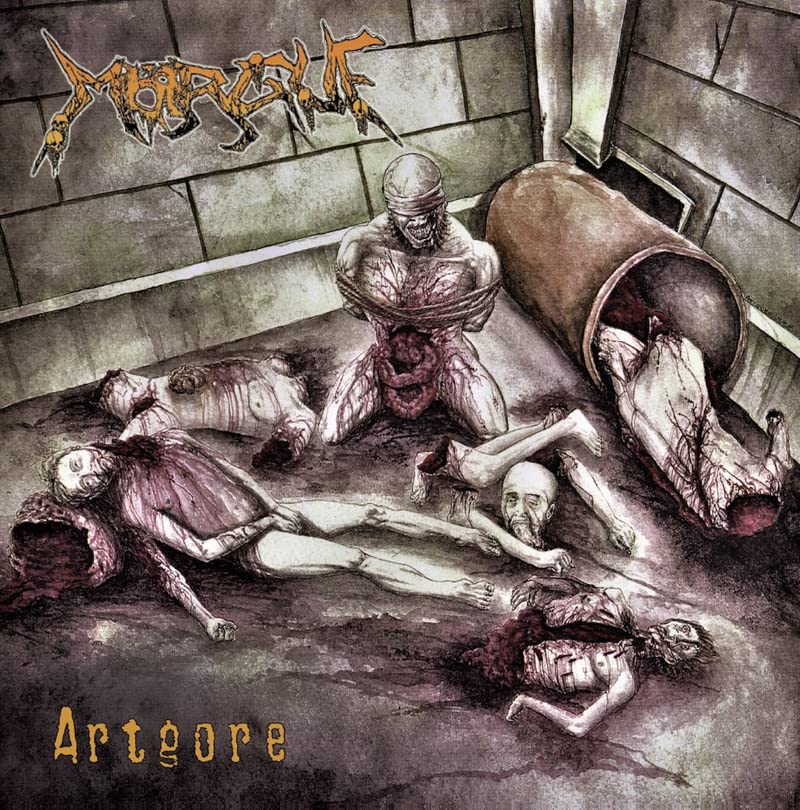CD cover art: distressed illustration of bound and mutilated figures.