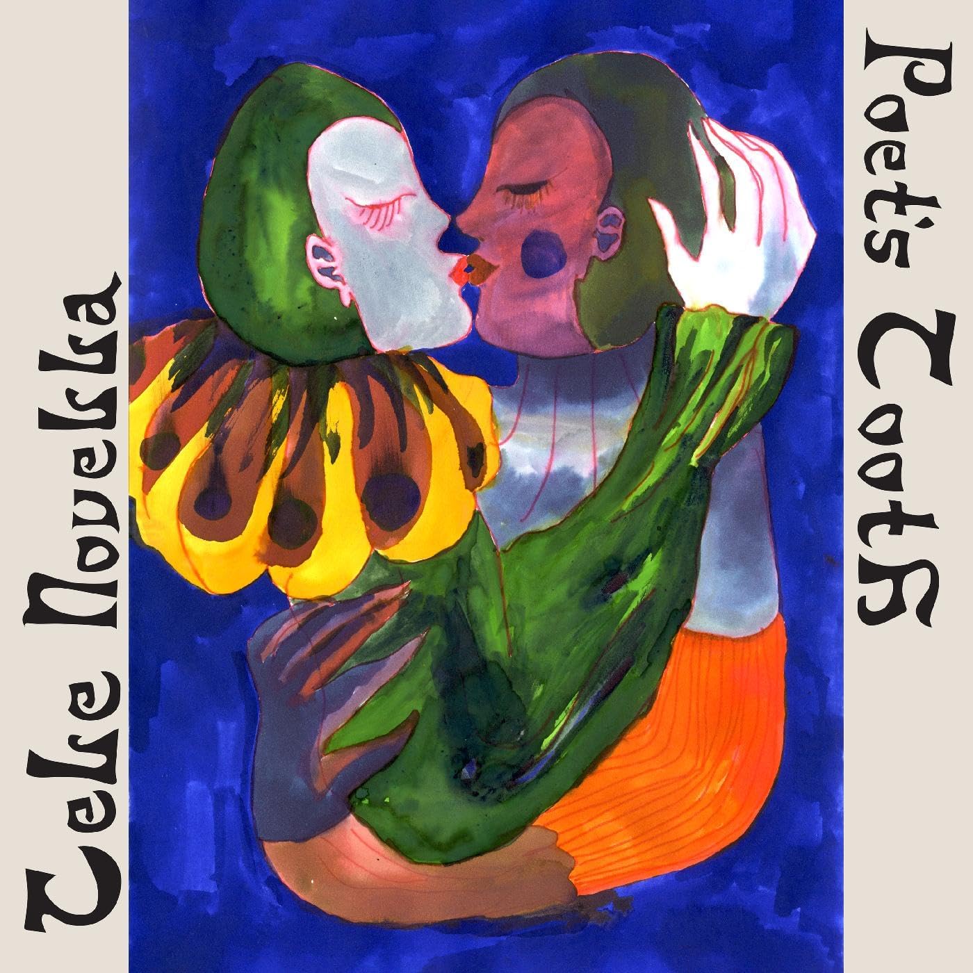 Album cover: two figures embracing, painted in bright, expressive colors.