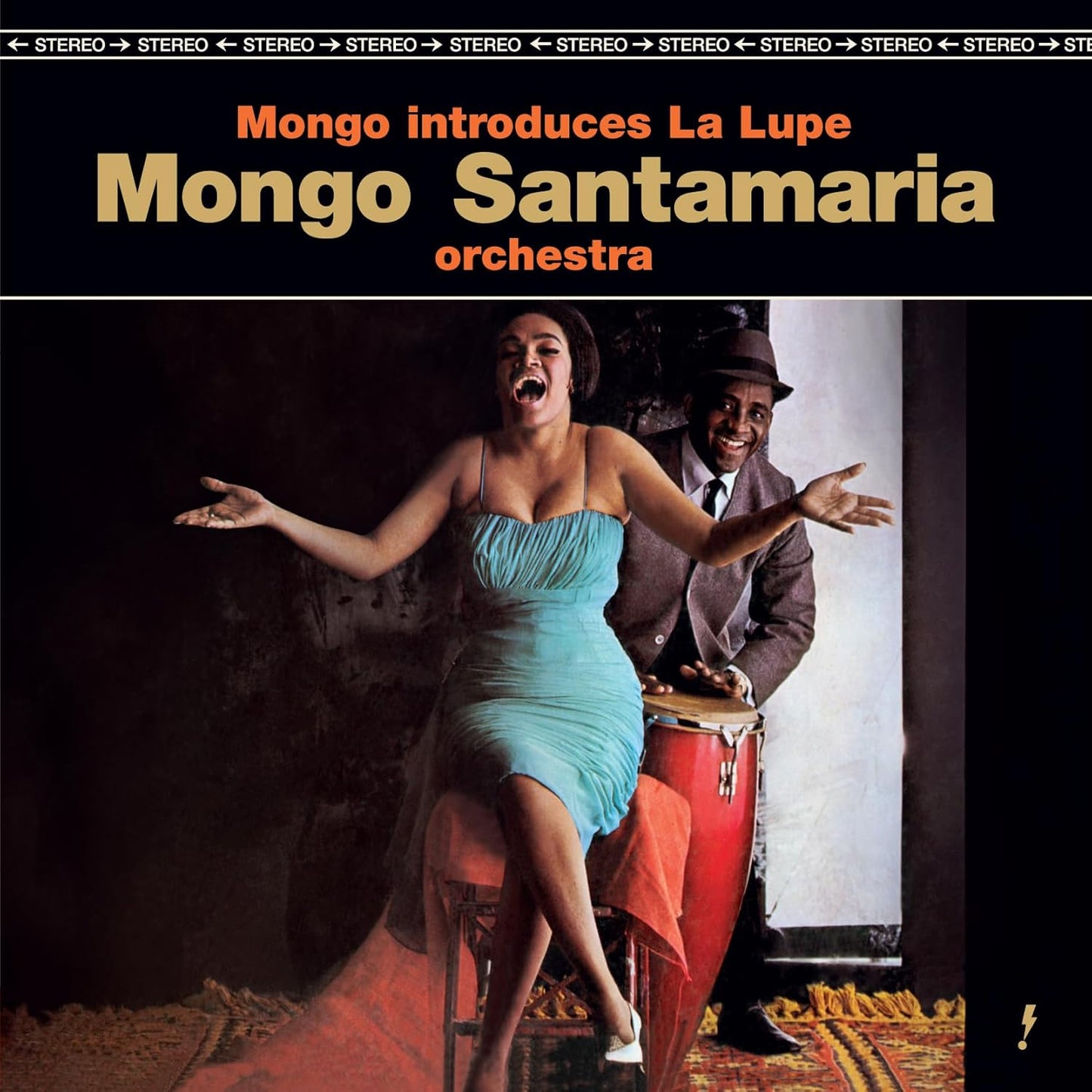 Vinyl album cover featuring La Lupe singing and Mongo Santamaria playing a conga drum.
