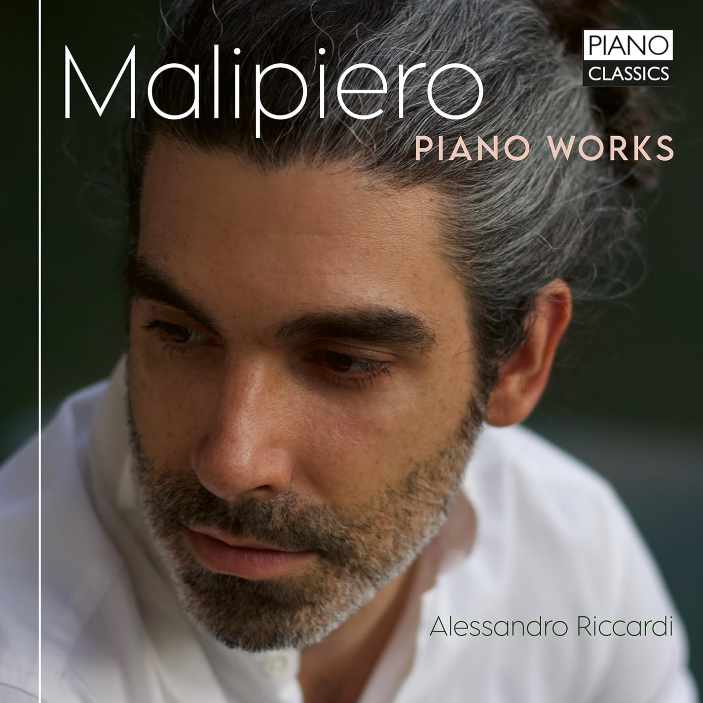 CD cover featuring a portrait of a man with graying beard and text “Malipiero.”