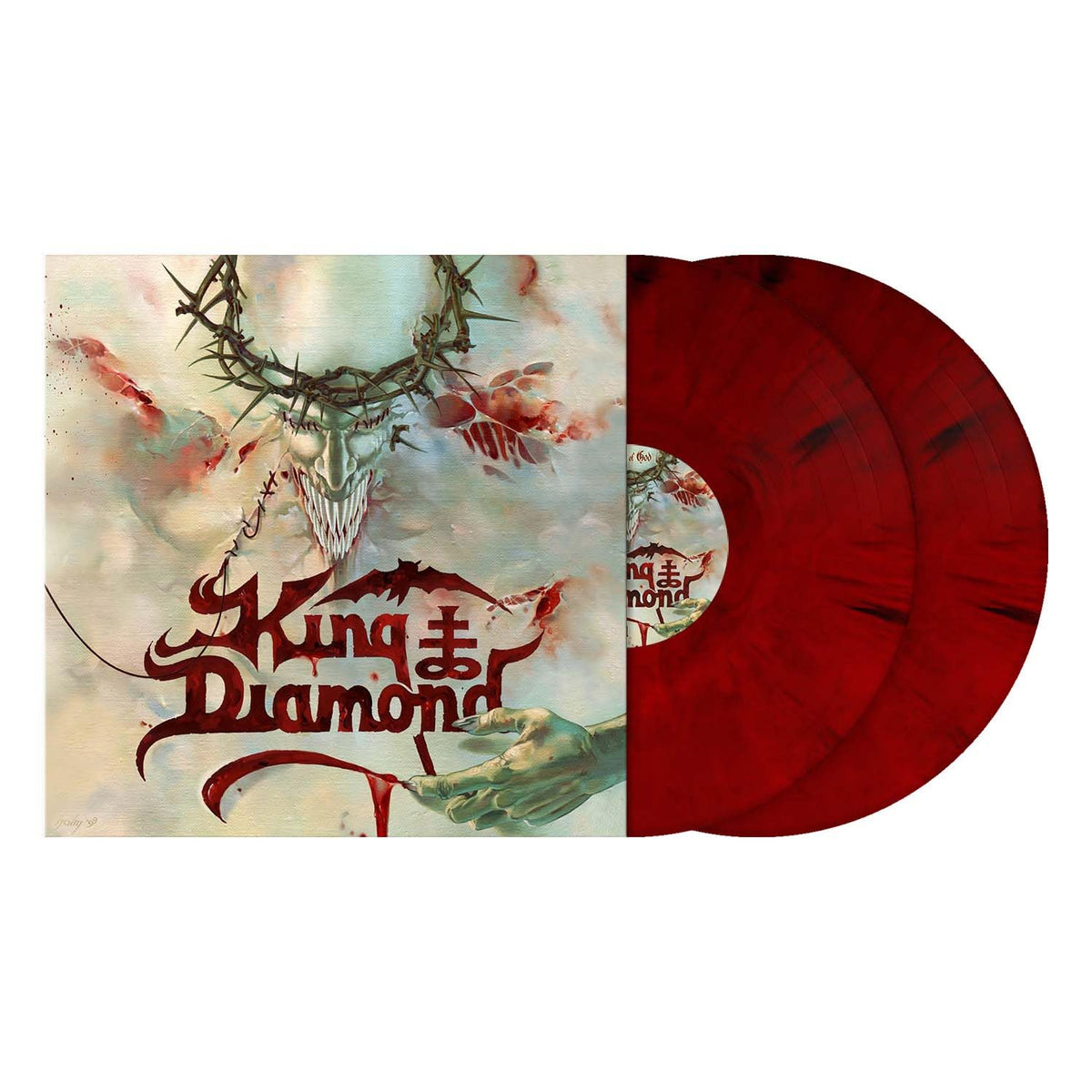 King Diamond "House of God" vinyl record with religious imagery.