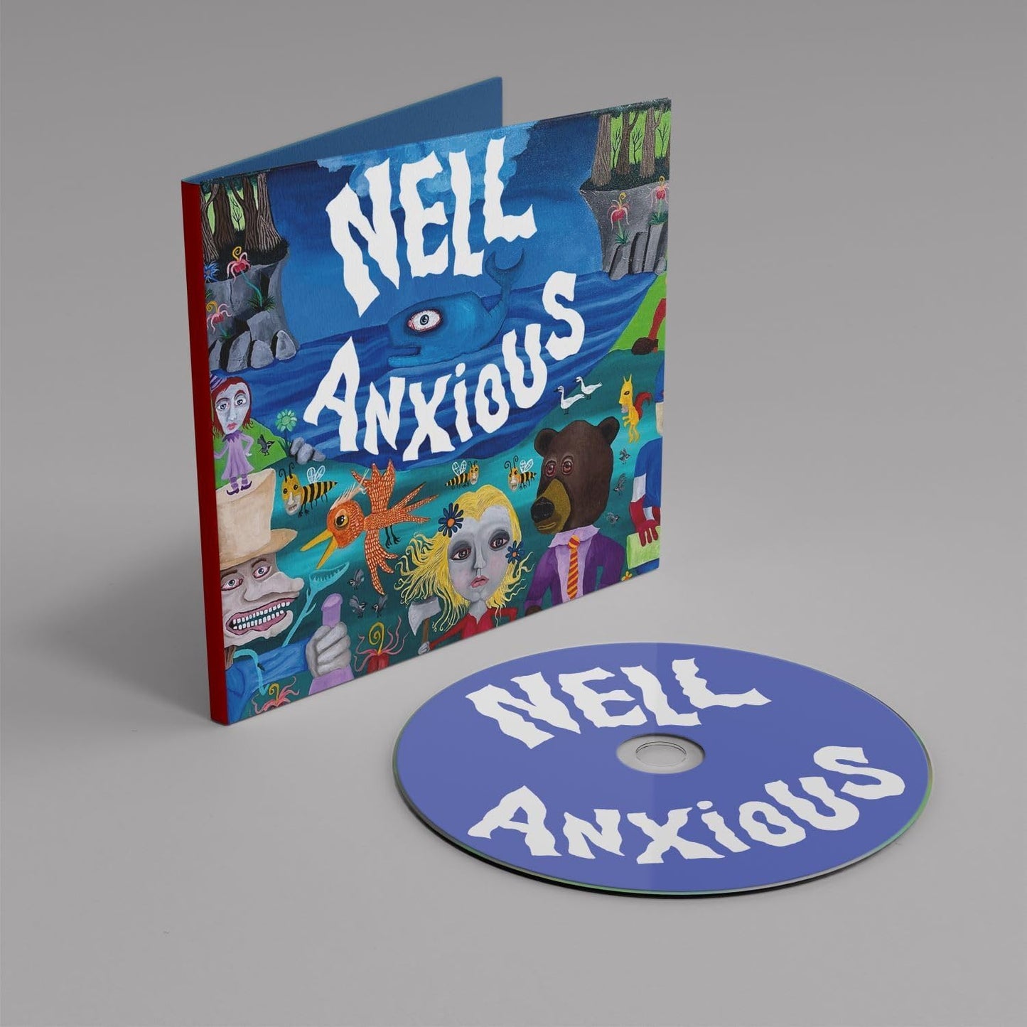 CD case and disc for Nell Smith’s “Anxious” album, colorful artwork.