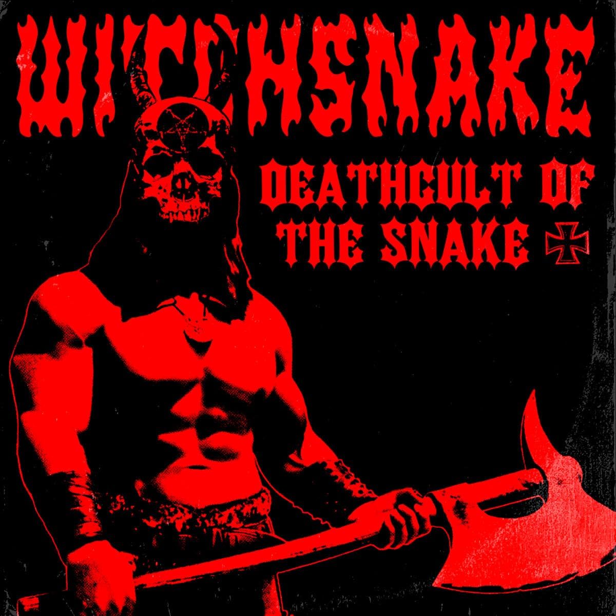 Red album cover featuring a muscular, horned figure wielding an axe.