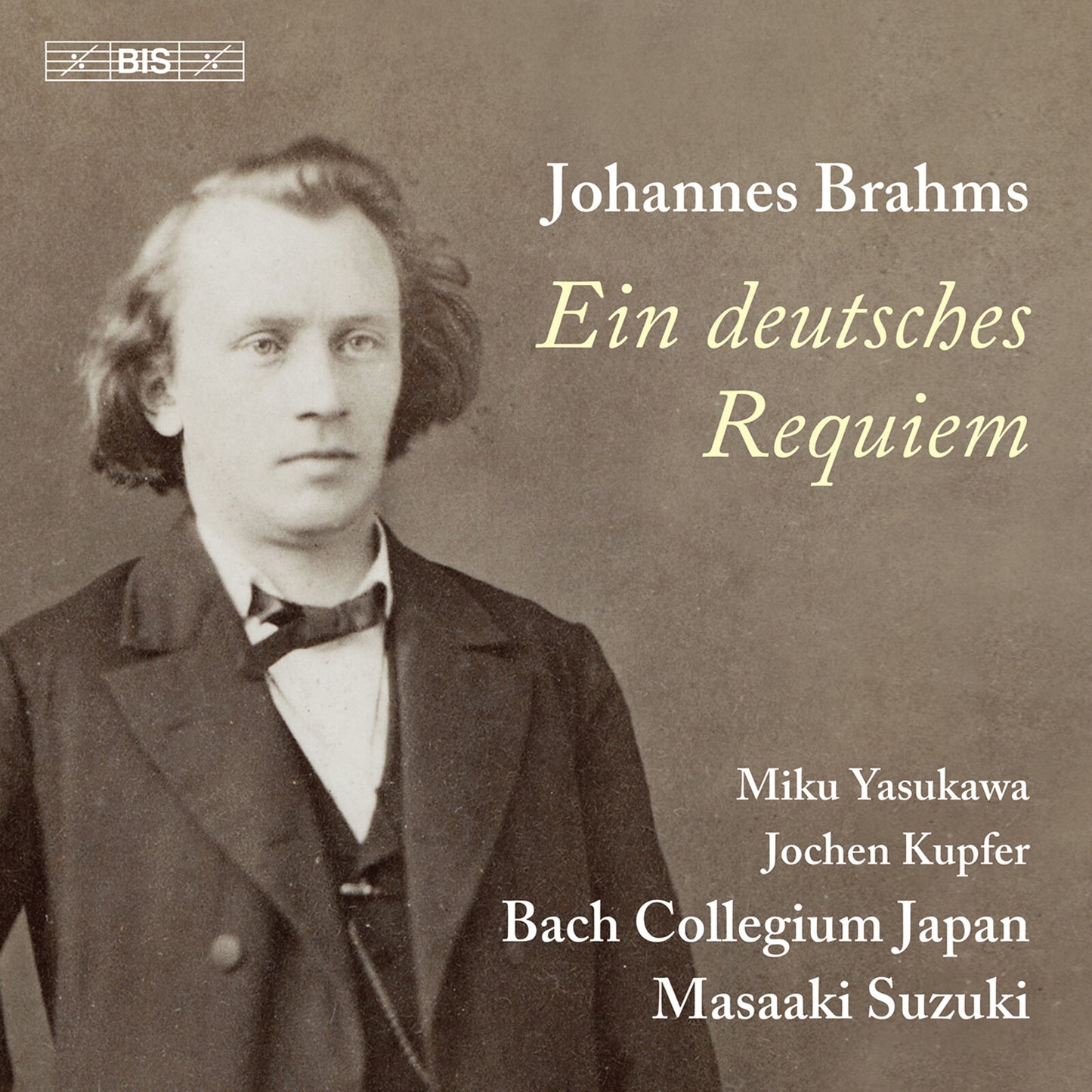 CD cover for Brahms’ “Ein Deutsches Requiem” featuring a portrait.