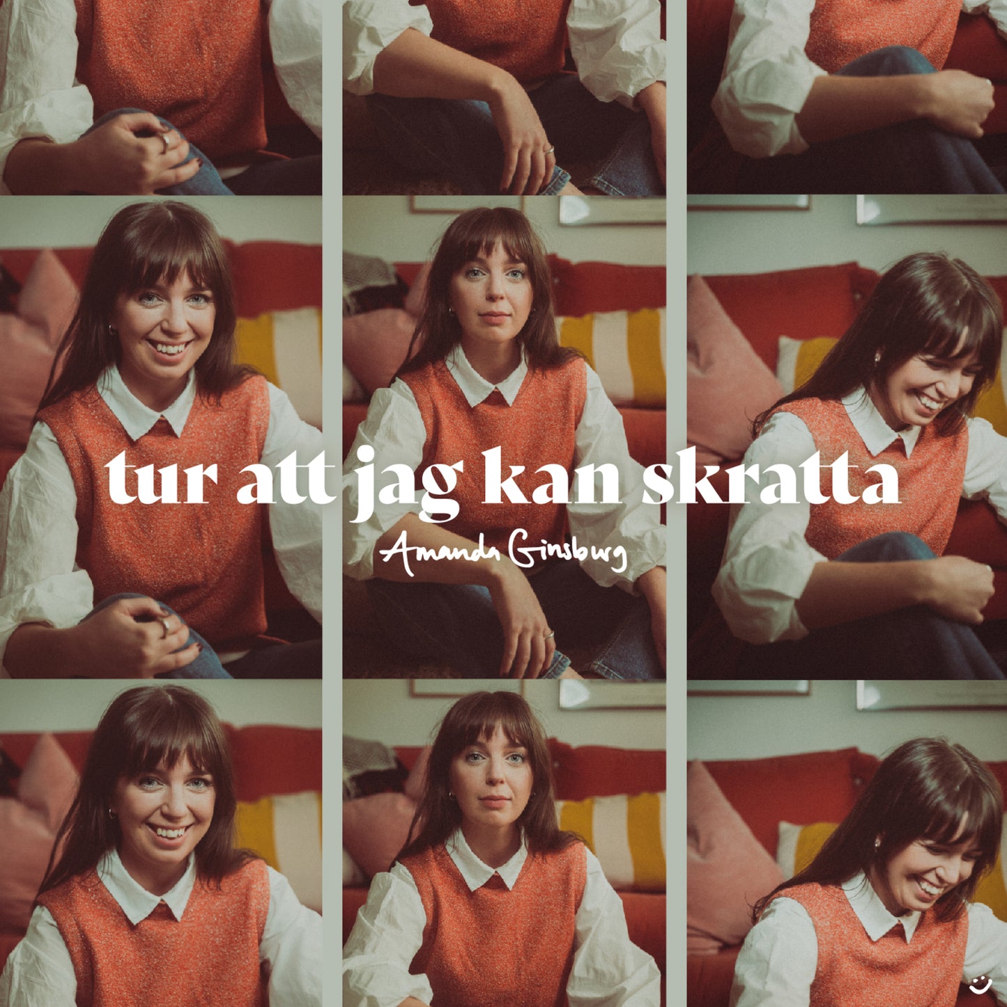 CD cover featuring Amanda Ginsburg in a red sweater, smiling in multiple panels.