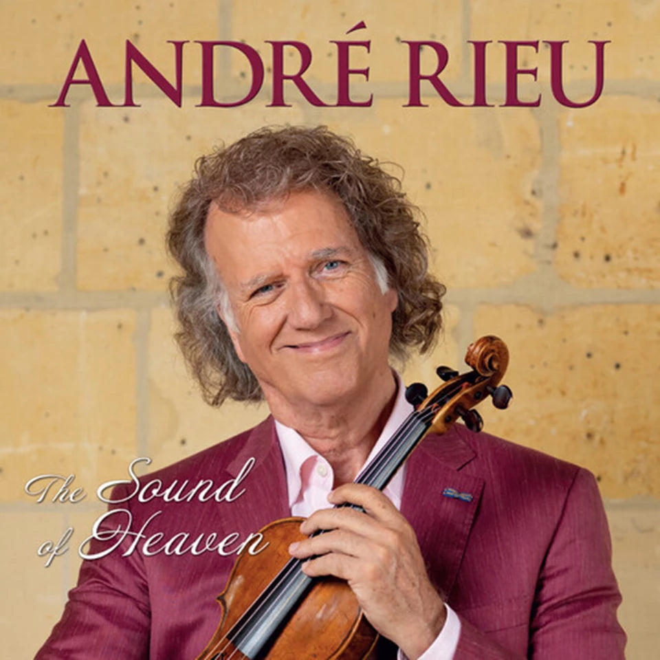 André Rieu holding a violin, album cover for "The Sound of Heaven.